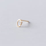 Wwake | Diamond Octagon Frame Stud Earring (Single)