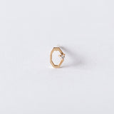 Wwake | Diamond Octagon Frame Stud Earring (Single)