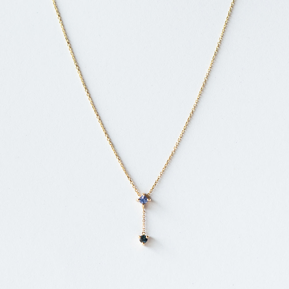 Wwake | Fancy Sapphire and Tourmaline Two Step Necklace