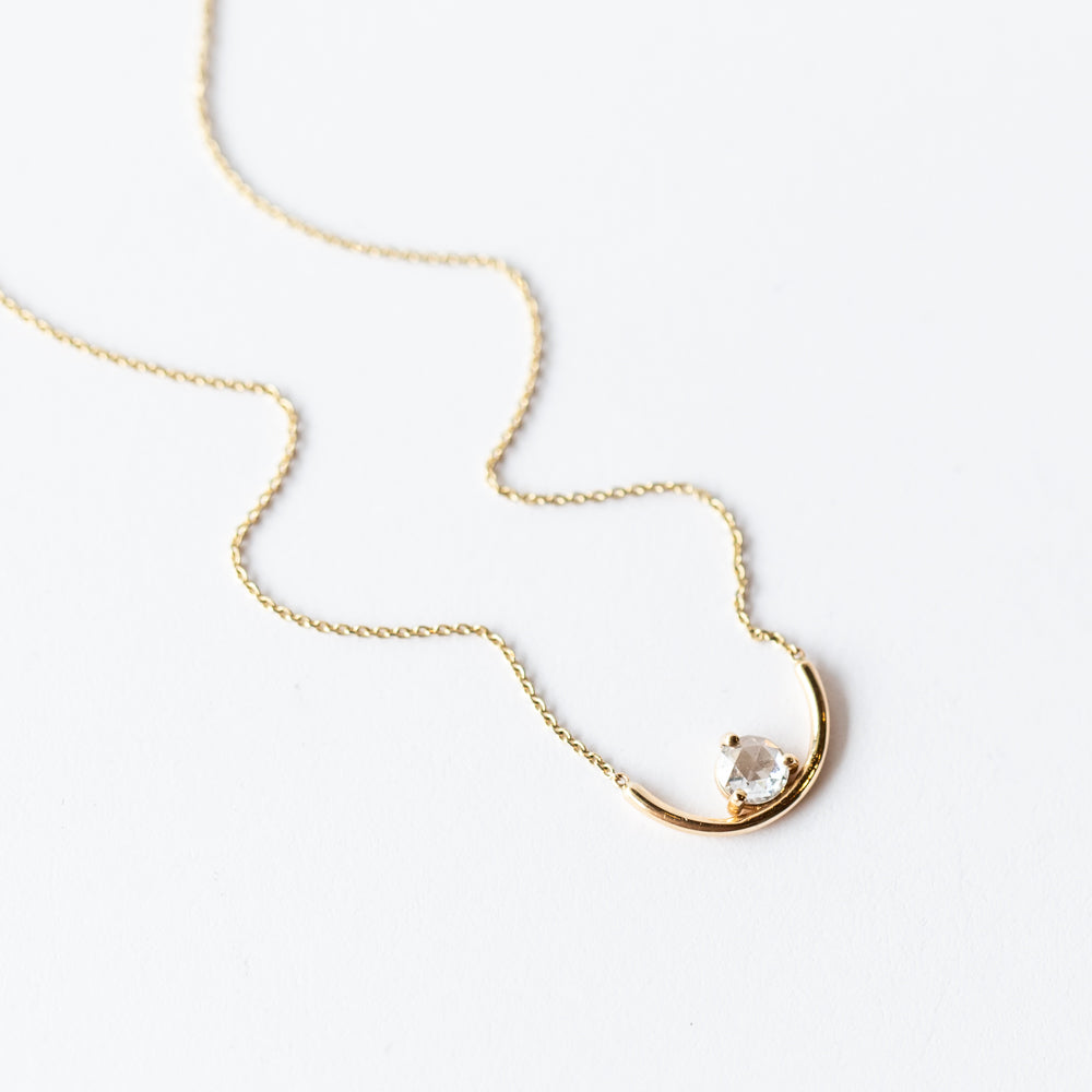 Wwake | Rose Cut Diamond Arc Necklace