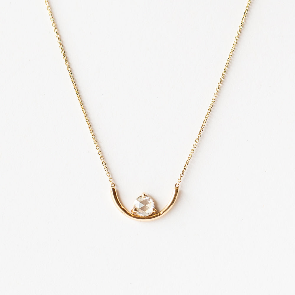 Wwake | Rose Cut Diamond Arc Necklace
