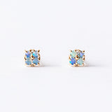Wwake | Small Opal Lattice Stud Earrings