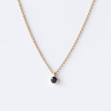 Zoe Chicco | Bezel Set Round Blue Sapphire Necklace