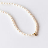 Zoe Chicco | Diamond Pendant Rice Pearl Necklace