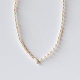 Zoe Chicco | Diamond Pendant Rice Pearl Necklace