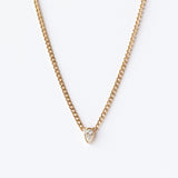 Zoe Chicco | Extra Small Curb Chain Pear Diamond Bezel Necklace