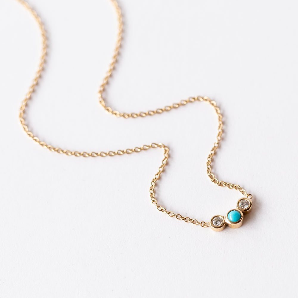 Zoe Chicco | Graduated Diamond and Turquoise Necklace
