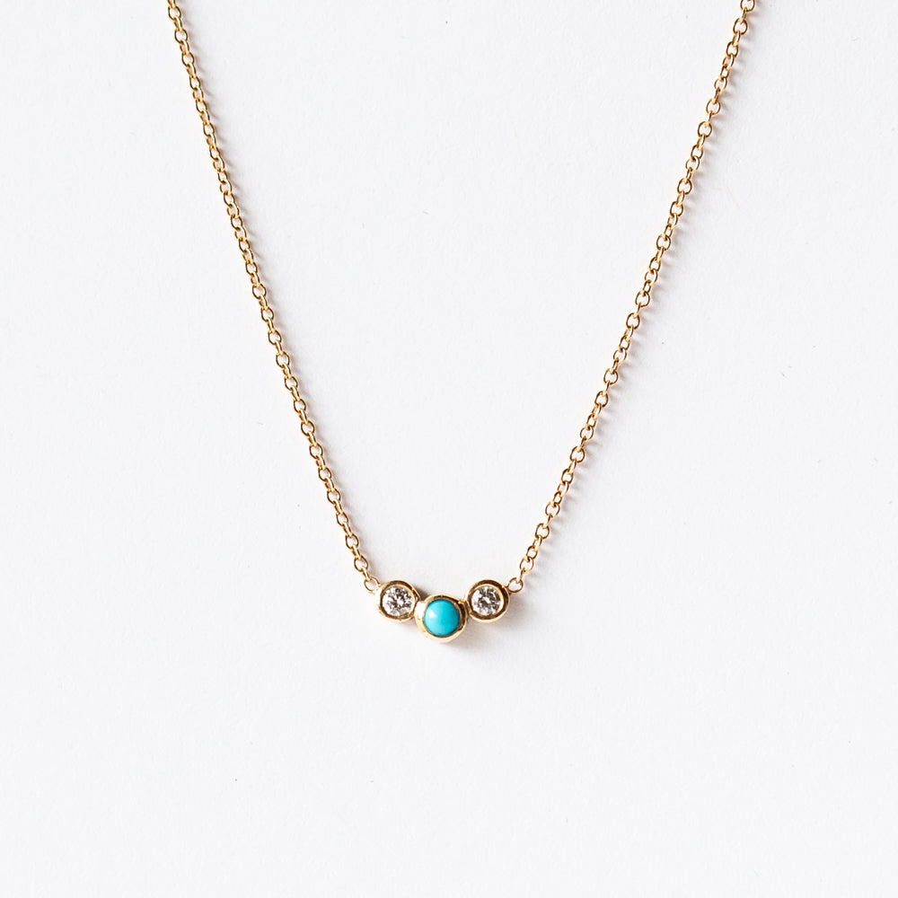 Zoe Chicco | Graduated Diamond and Turquoise Necklace