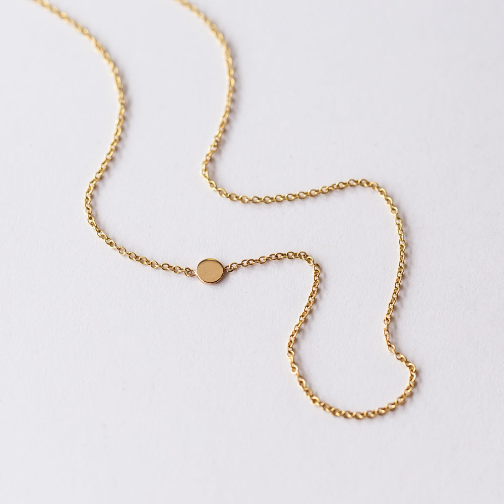 Zoe Chicco | Itty Bitty Off-Center Disc Necklace