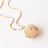Zoe Chicco | Medium Round Star Set Diamond Locket Neckalce