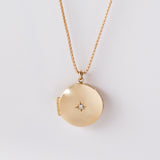 Zoe Chicco | Medium Round Star Set Diamond Locket Neckalce