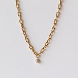 Zoe Chicco | Chunky Paperclip Chain Necklace with Diamond Pendant