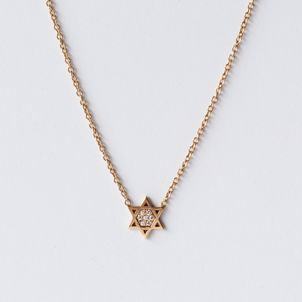 Zoe Chicco | Midi Bitty Pave Diamond Star of David Necklace