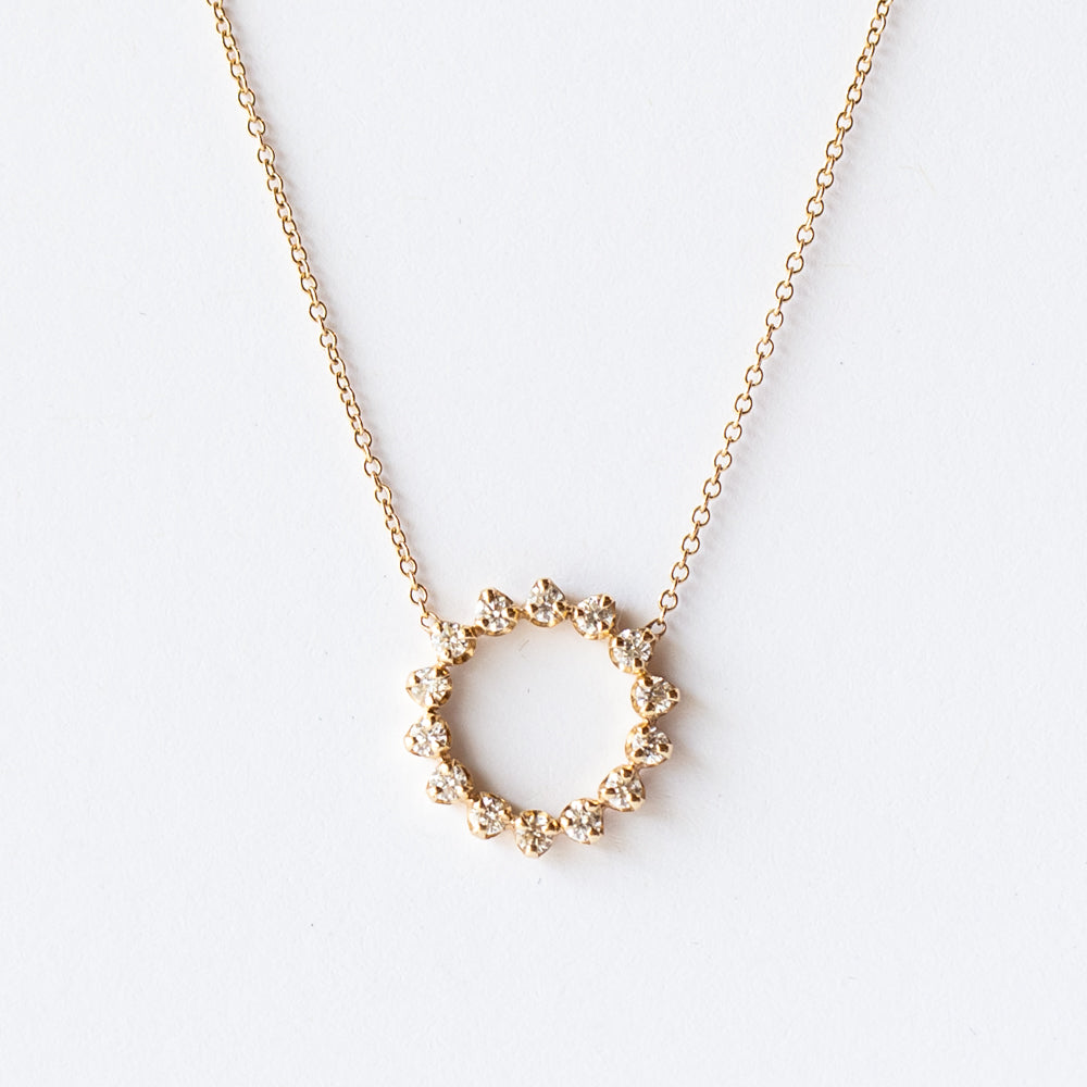Zoe Chicco | Open Circle Prong Set Diamond Necklace