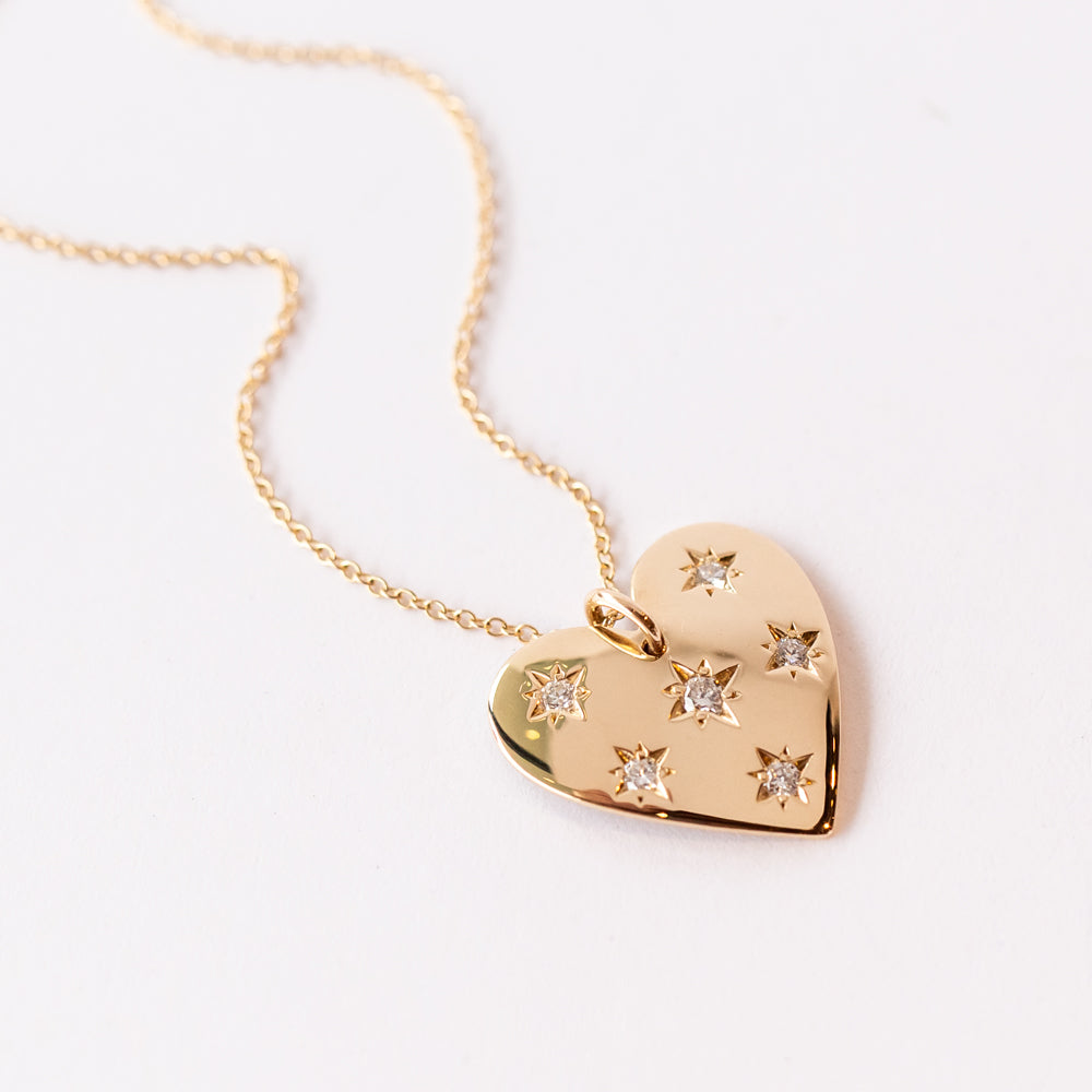 Zoe Chicco | Scattered Star-Set Diamond Aura Heart Necklace