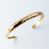 Zoe Chicco | Aura Gold Cuff Bracelet with Diamond Starbursts