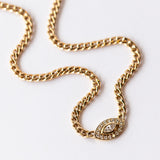Zoe Chicco | Small Curb Chain Marquise Diamond Halo Necklace
