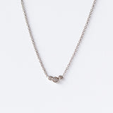 Zoe Chicco | Small Curved Graduated 3-Diamond Bezel Necklace