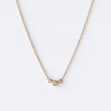 Zoe Chicco | Small Curved Graduated 3-Diamond Bezel Necklace