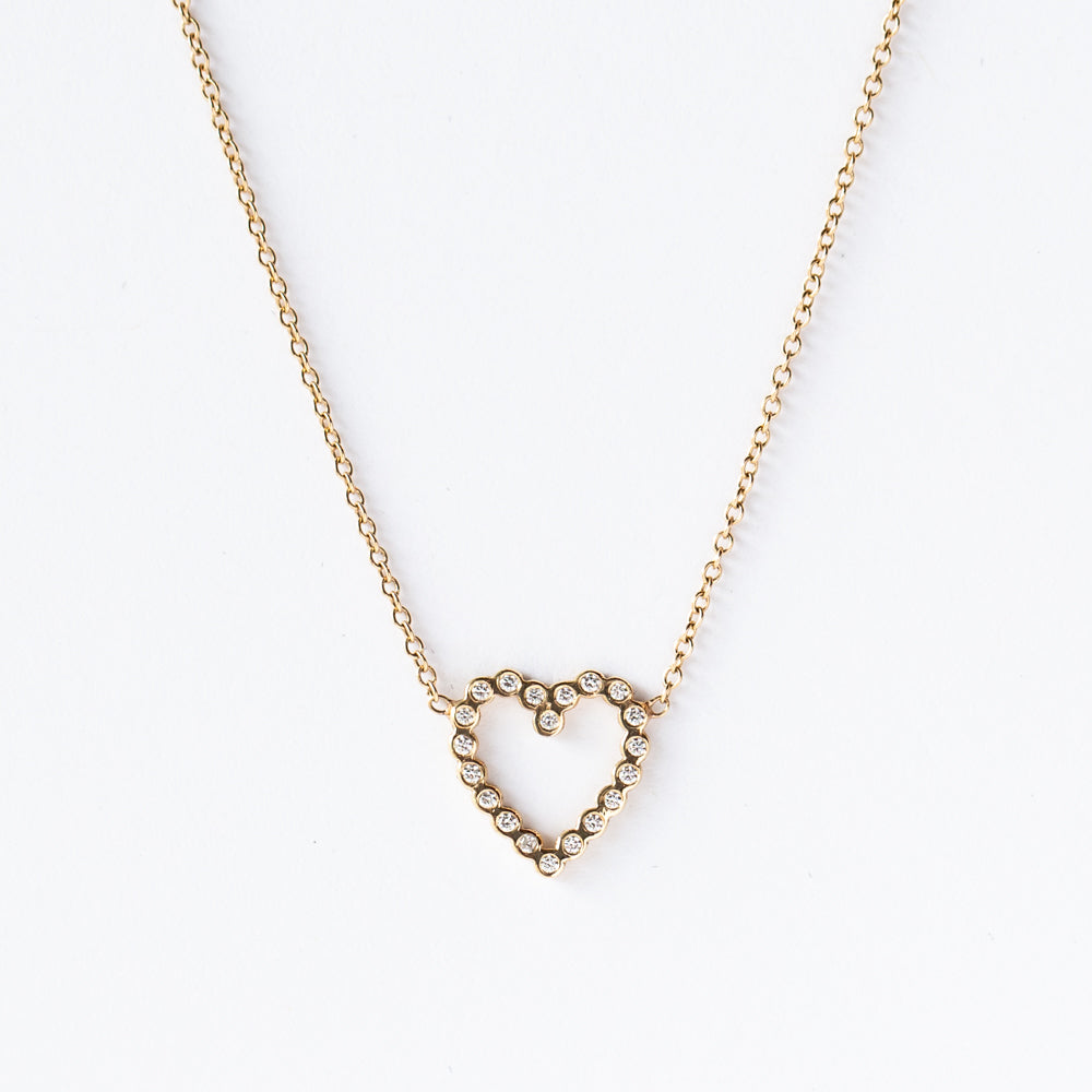 Zoe Chicco | Small Open Heart Diamond Necklace