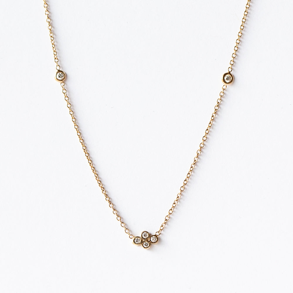 Zoe Chicco | Tiny Floating Diamond Quad Necklace