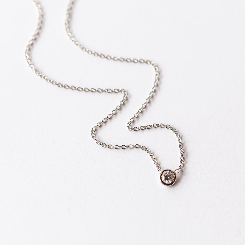 Floating Bezel-Set Diamond Necklace