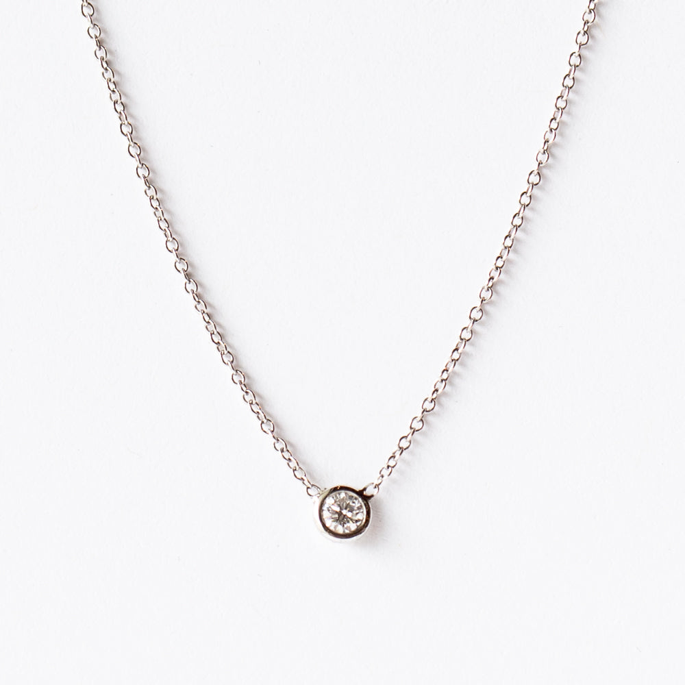 Floating Bezel-Set Diamond Necklace