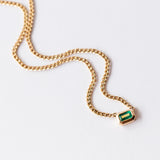 Zoe Chicco | Emerald Cut Emerald Curb Chain Necklace
