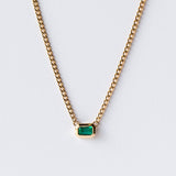 Zoe Chicco | Emerald Cut Emerald Curb Chain Necklace