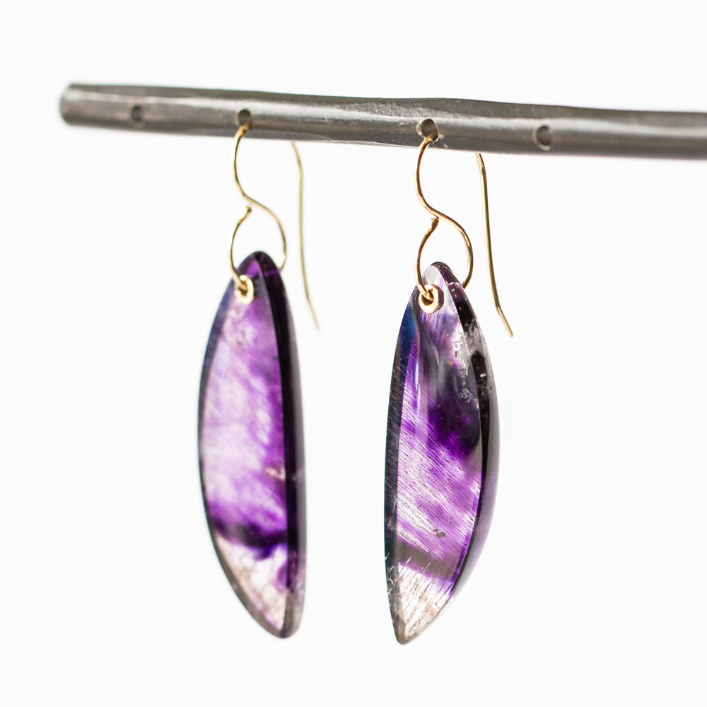 Large Asymmetrical Seven Mineral Drop Earrings