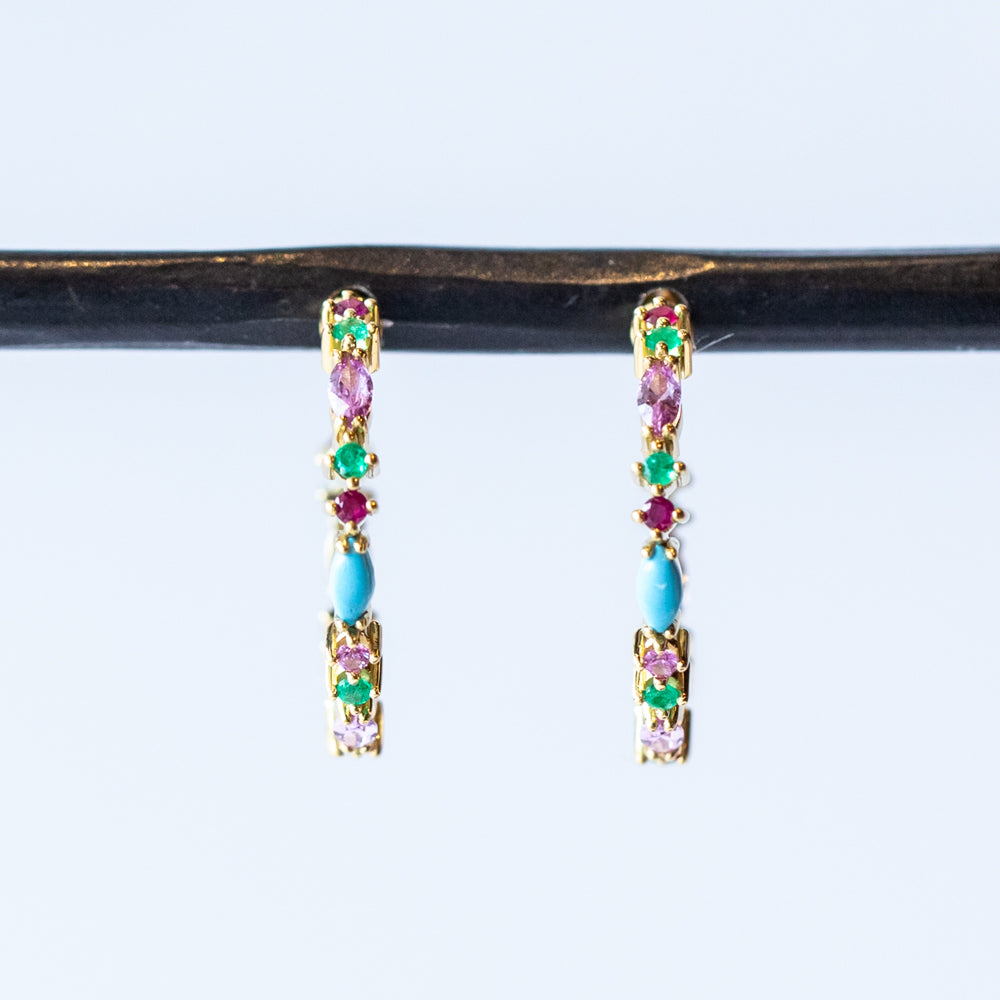 Sophie d'Agon | Gaia Hoop Earrings 2, Turquoise