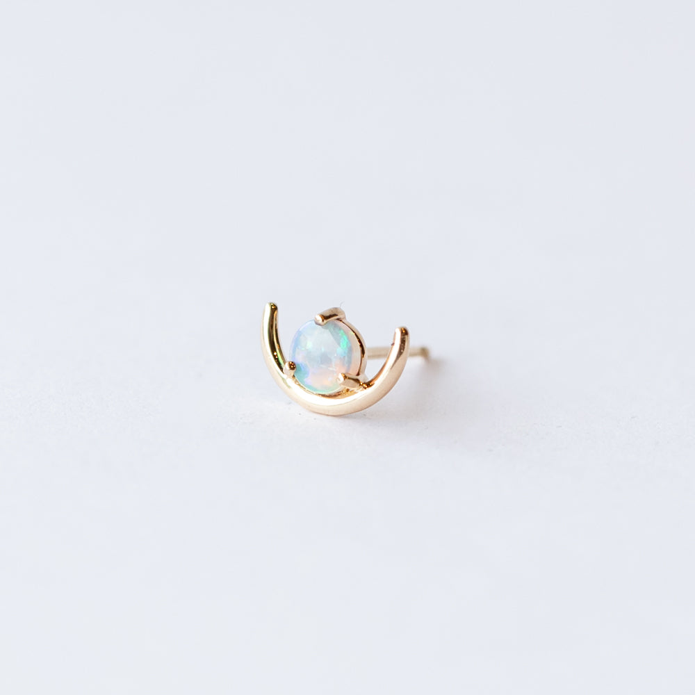 Wwake | Large Opal Arc Stud Earring (Single)