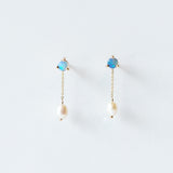 Wwake | Large Opal and Pearl Shower Earrings