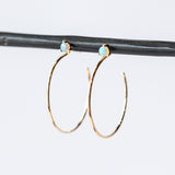 Wwake | Large Opal Stud Hoop Earrings