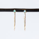 Wwake | Large Opal Stud Hoop Earrings