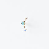 Wwake | Opal and Diamond Three-Step Point Earring (Single)