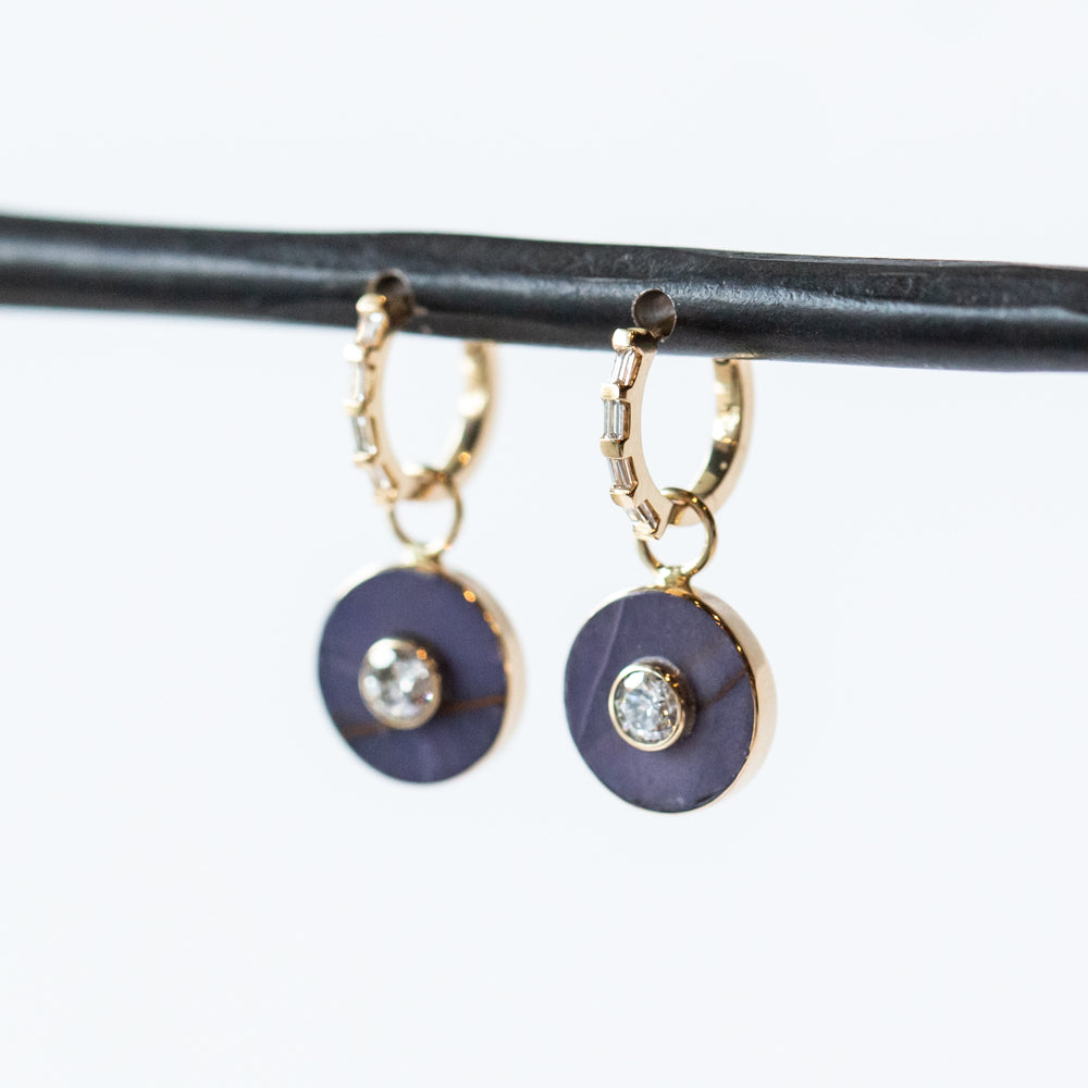 Burro Creek Jasper and Diamond Cerclen Earrings