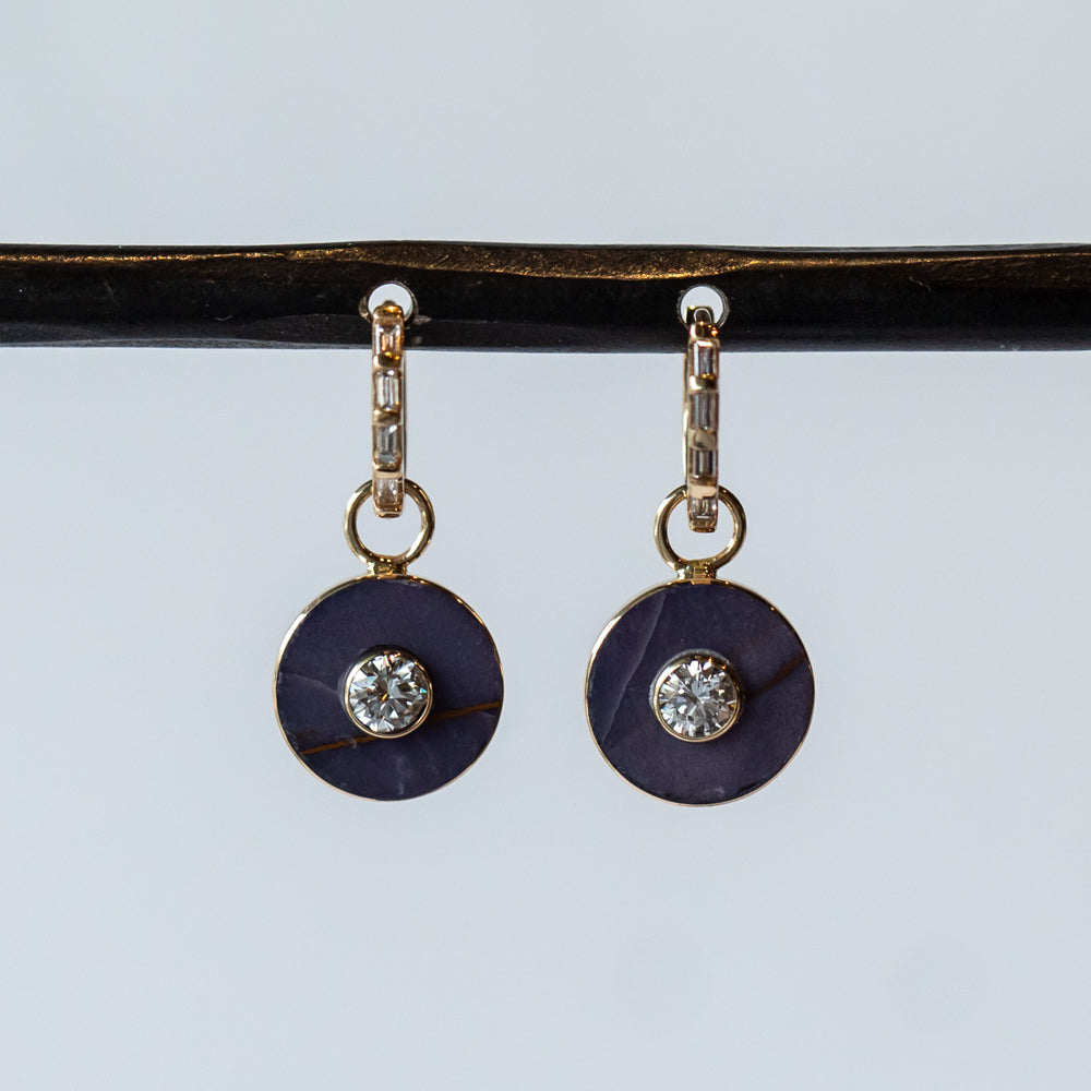 Burro Creek Jasper and Diamond Cerclen Earrings