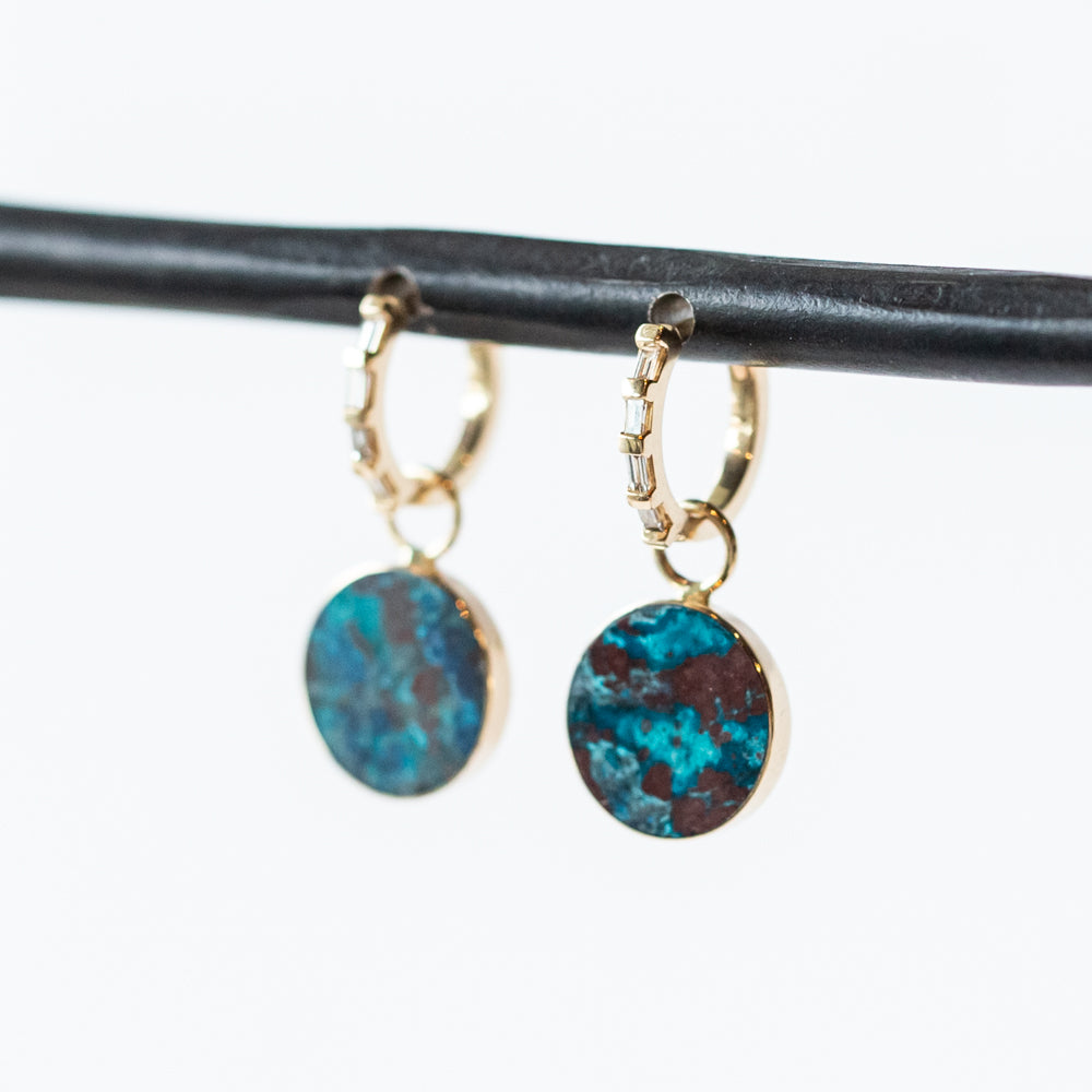 Shattuckite Circ Hoop Earrings