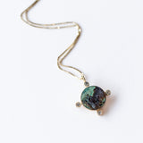 Malachite and Amethyst Compass Necklace