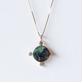 Malachite and Amethyst Compass Necklace