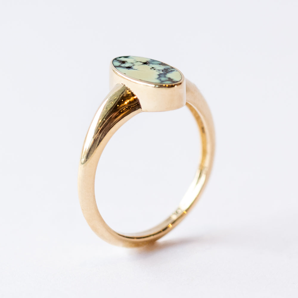 Angel Wing Variscite Polaris Signet Ring