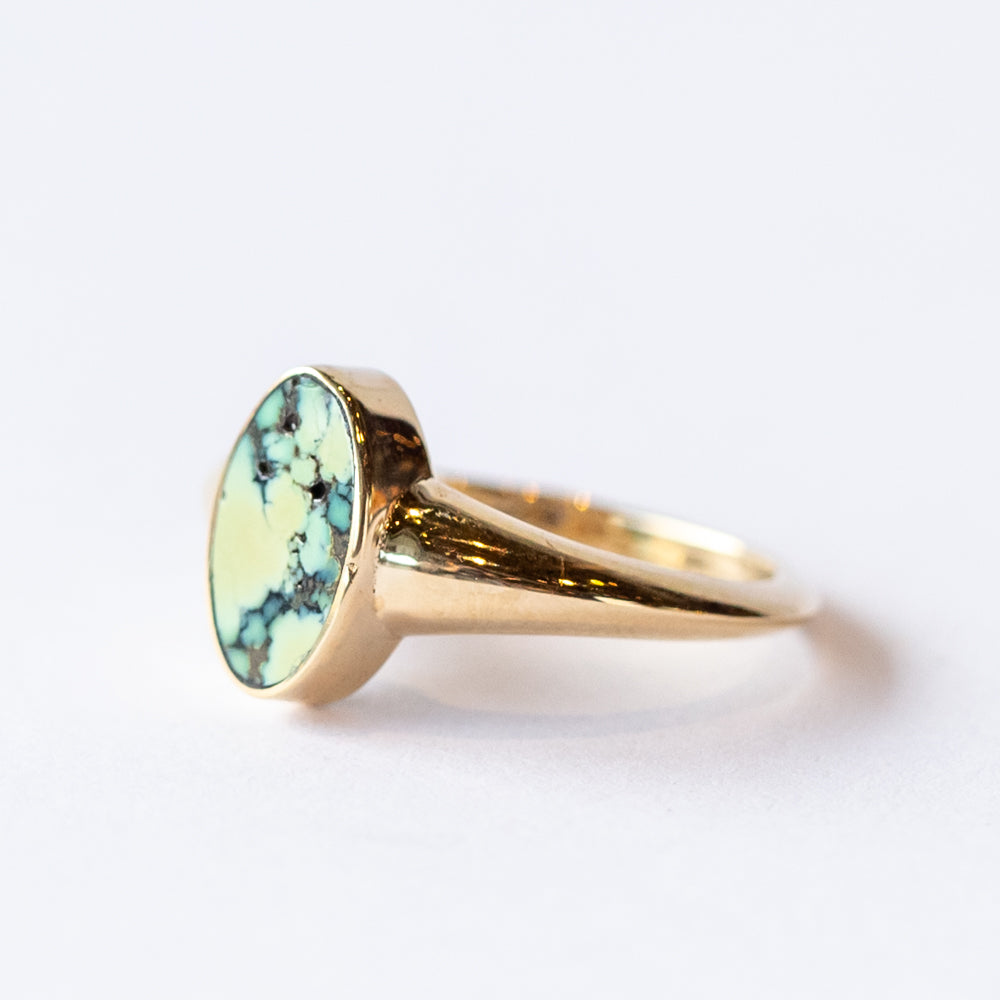 Angel Wing Variscite Polaris Signet Ring