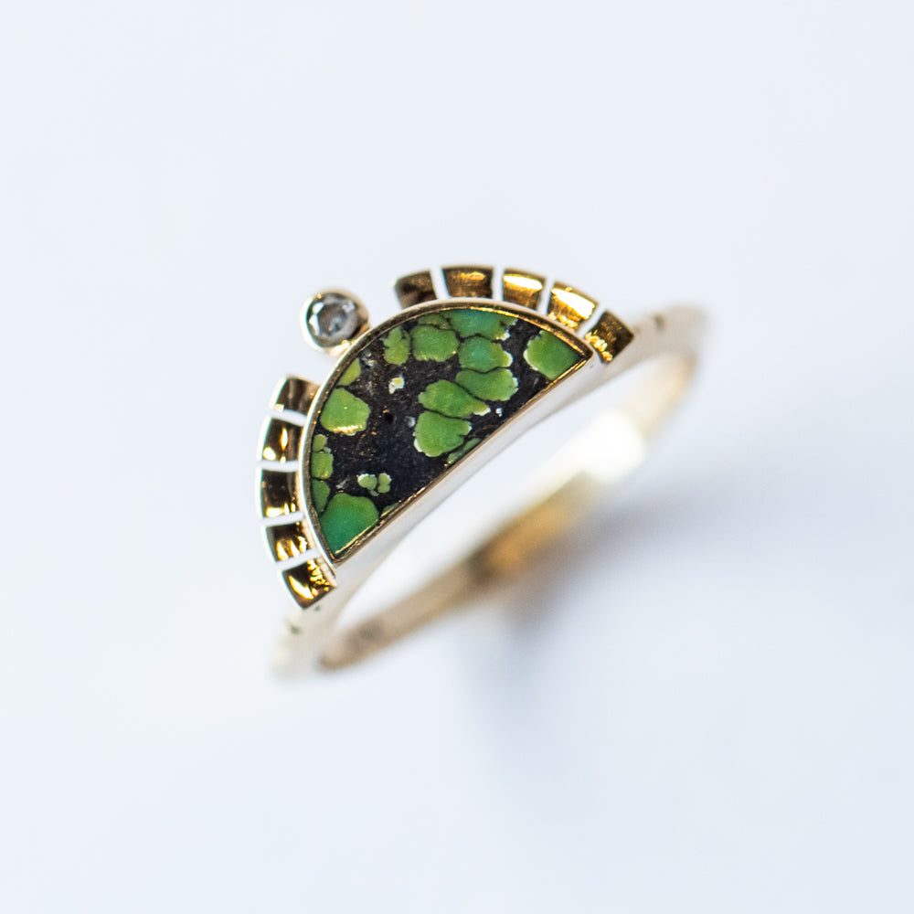 Peacock Turquoise Rising Sol Ring