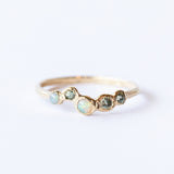 Effervescence Opal and Green Sapphire Ring