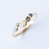 Effervescence Opal and Green Sapphire Ring
