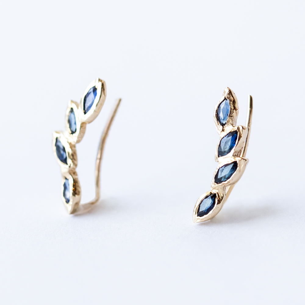 Petal Sapphire Ear Climber (Single)