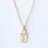 "BABE" Price Tag Signet Charm Necklace