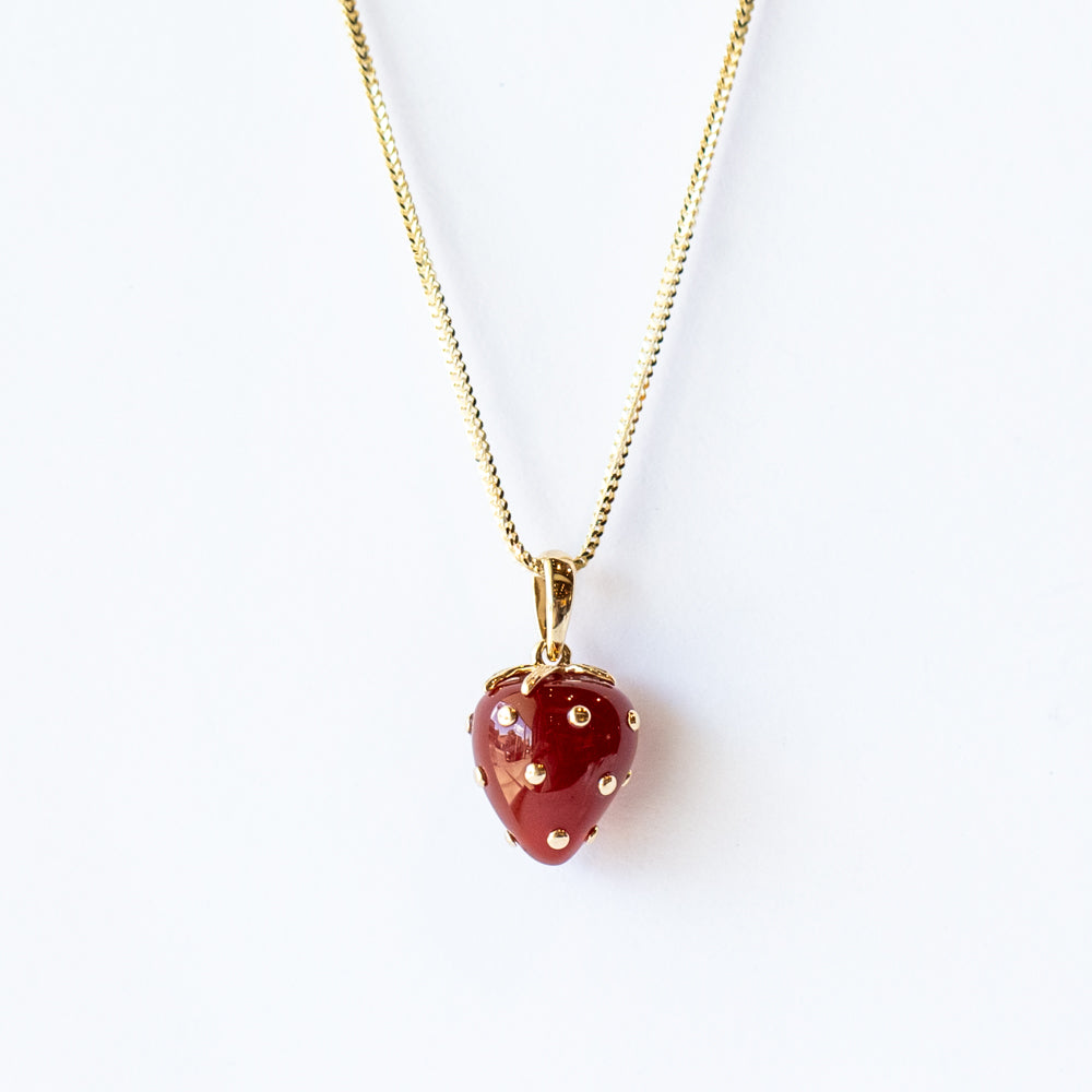 Petite Strawberry Red Agate Charm