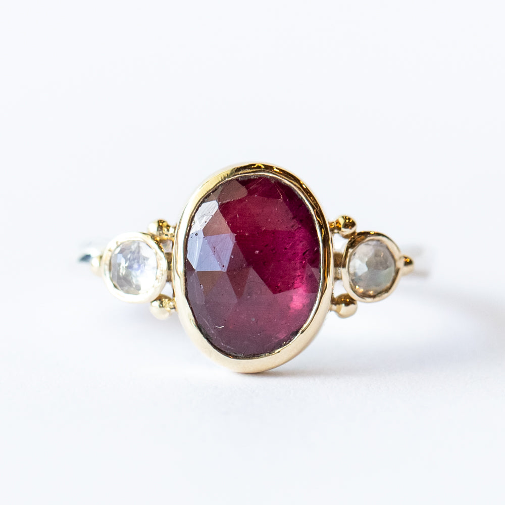 Ruby and Moonstone Ring